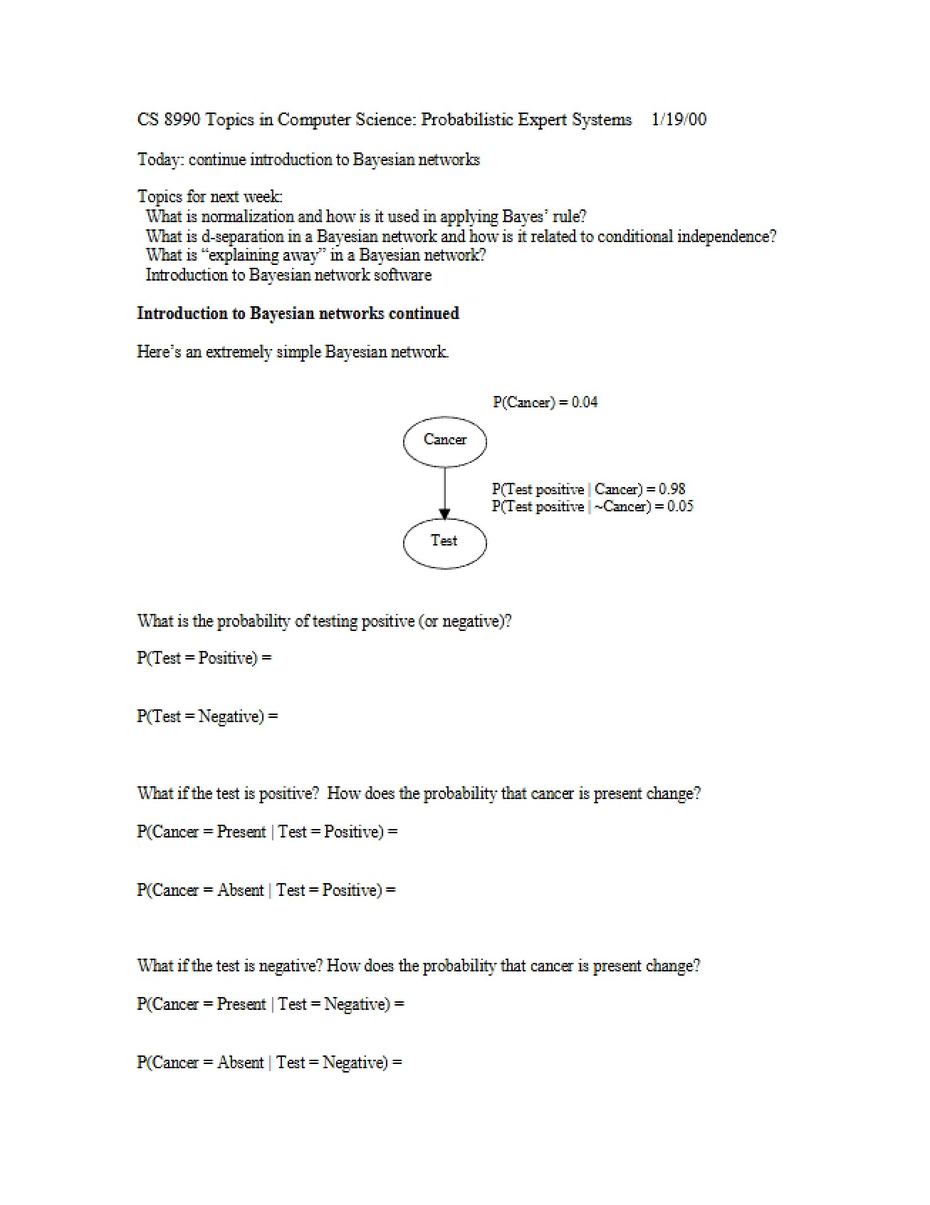 Expert Systems in Probability