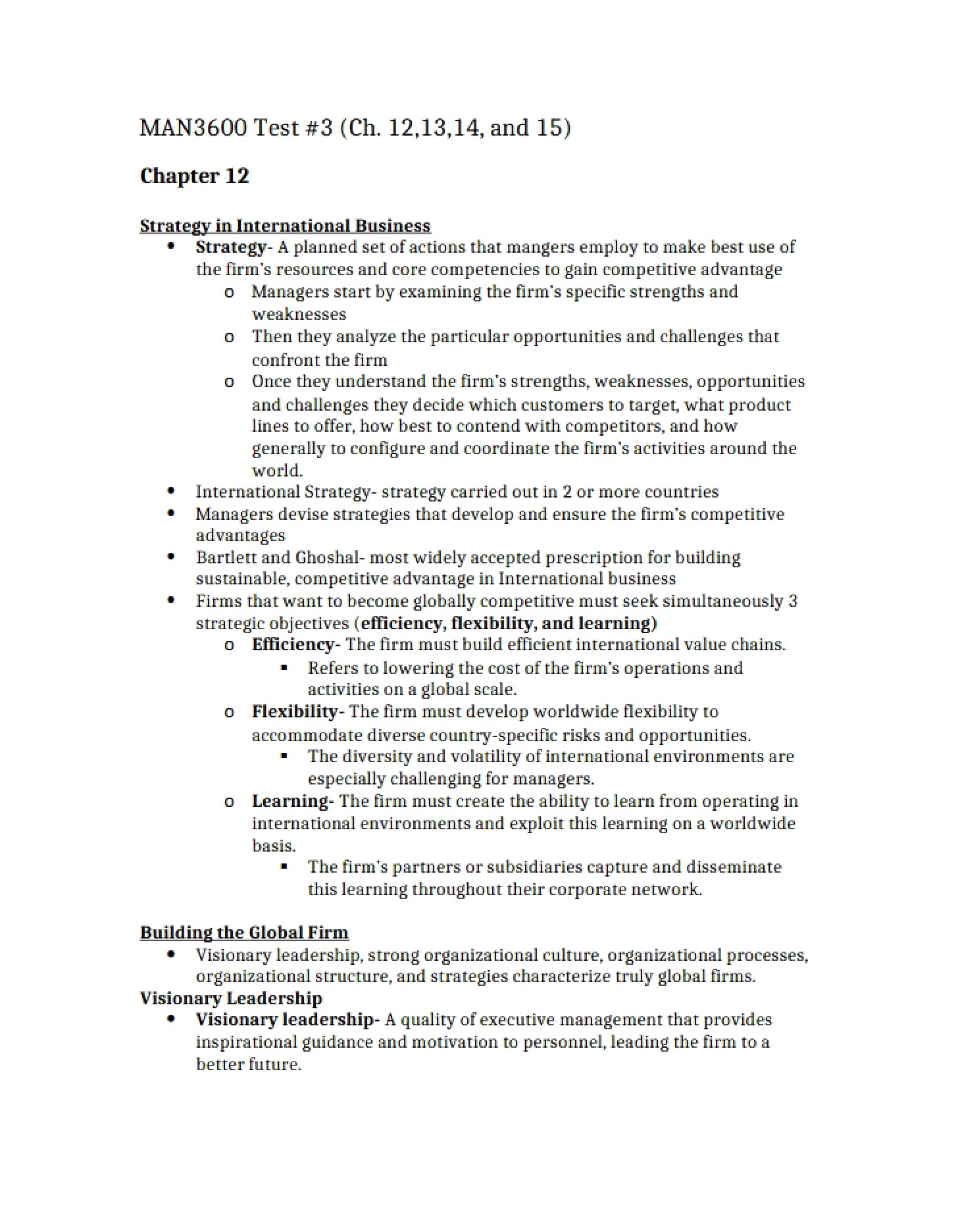 Strategy for International Business