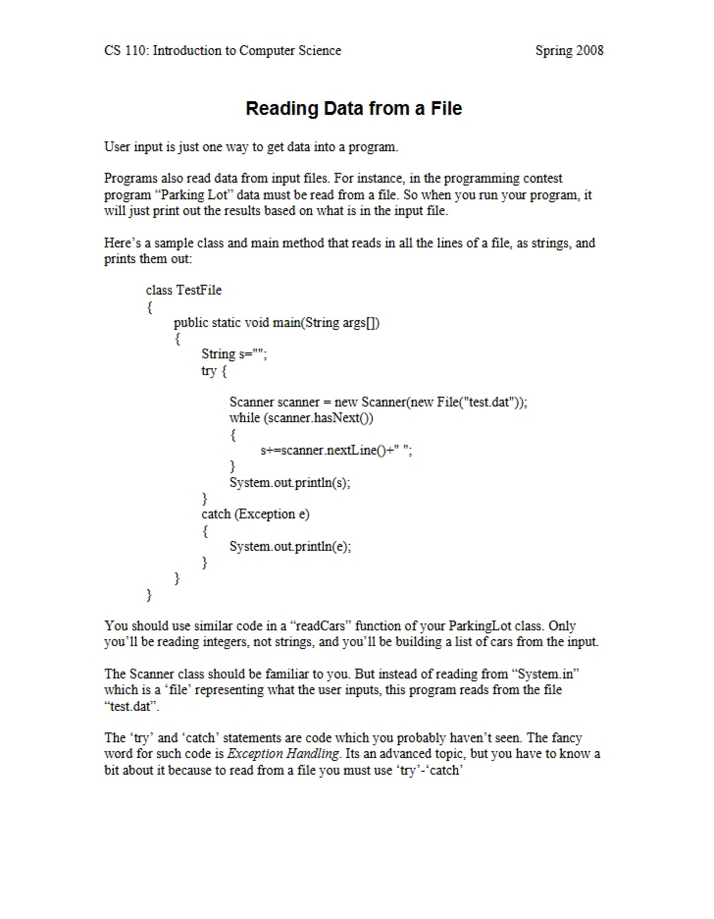 File Data Reading