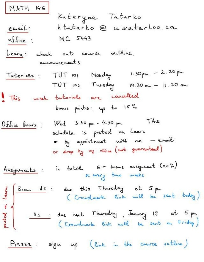 Applied Linear Algebra I - Lecture 1