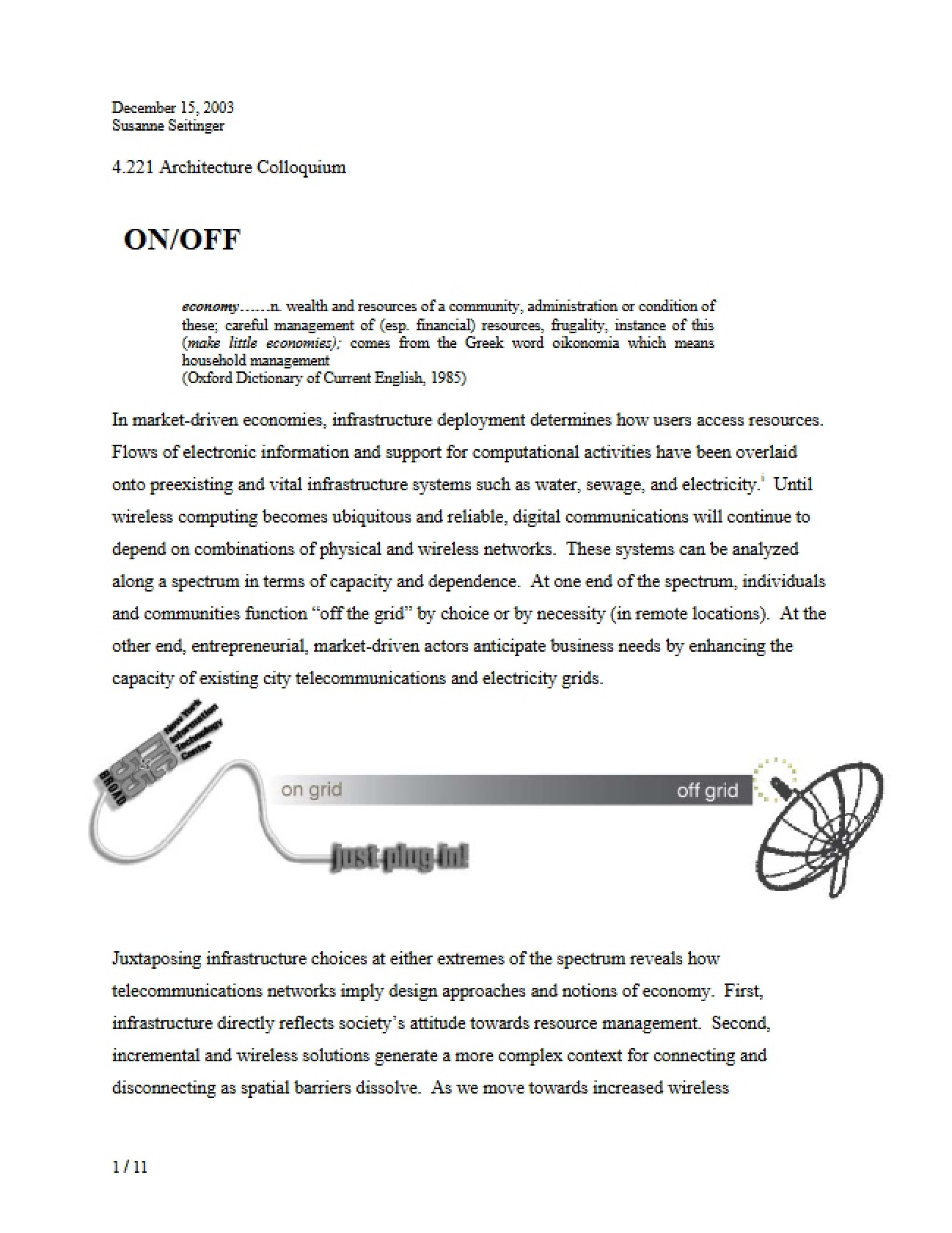 Architecture Faculty Colloquium Notes
