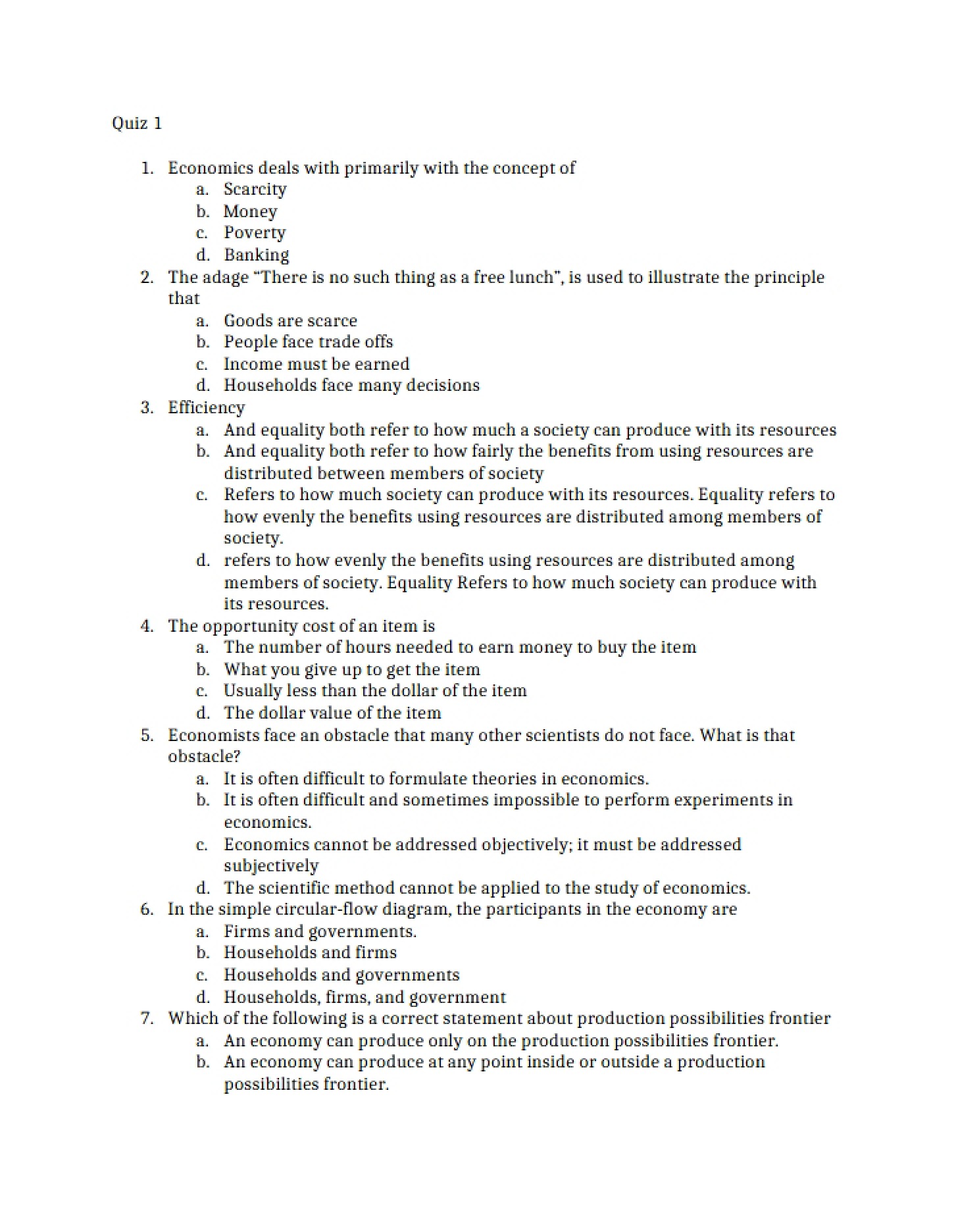 First Quiz