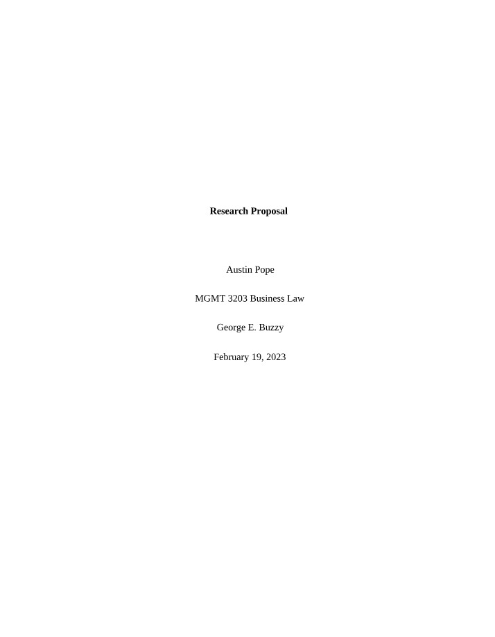 Pope - Research Proposal