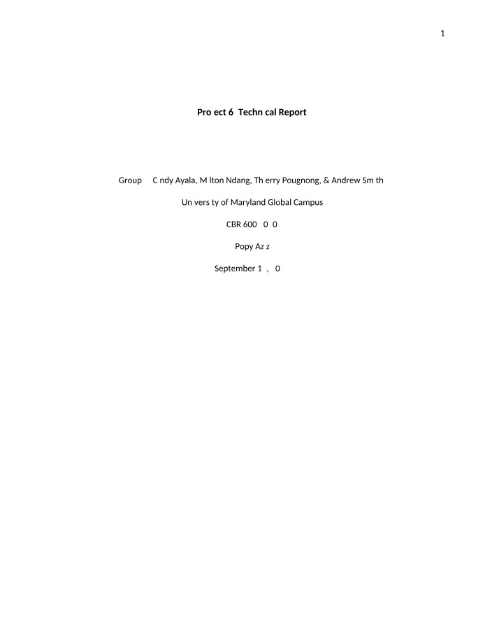 Technical Report for Project 6
