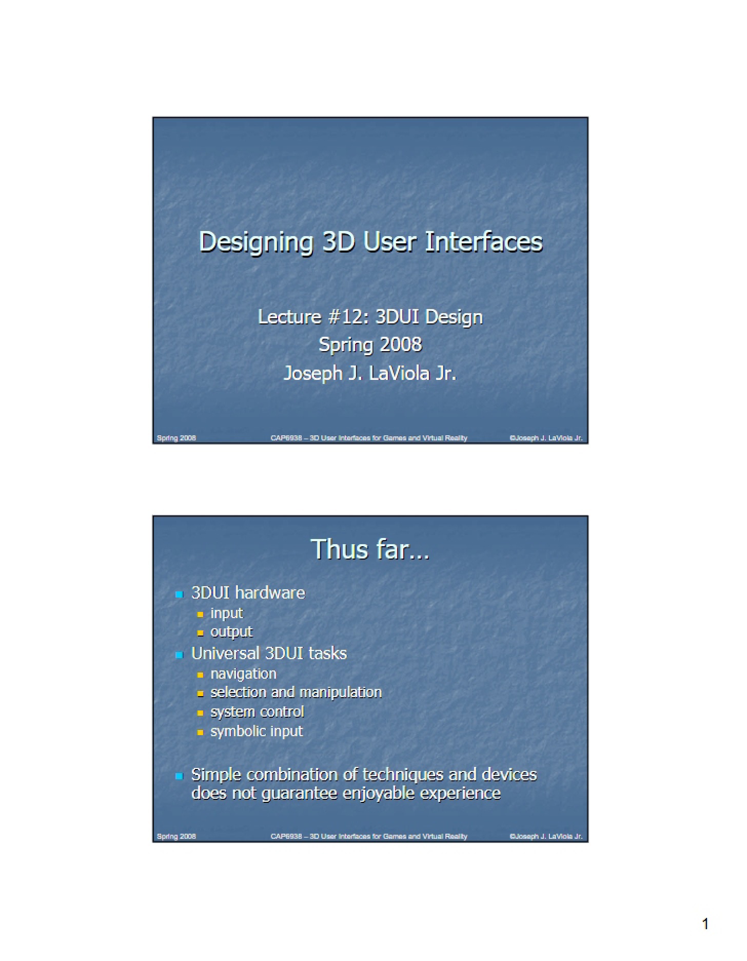 3D User Interface Design