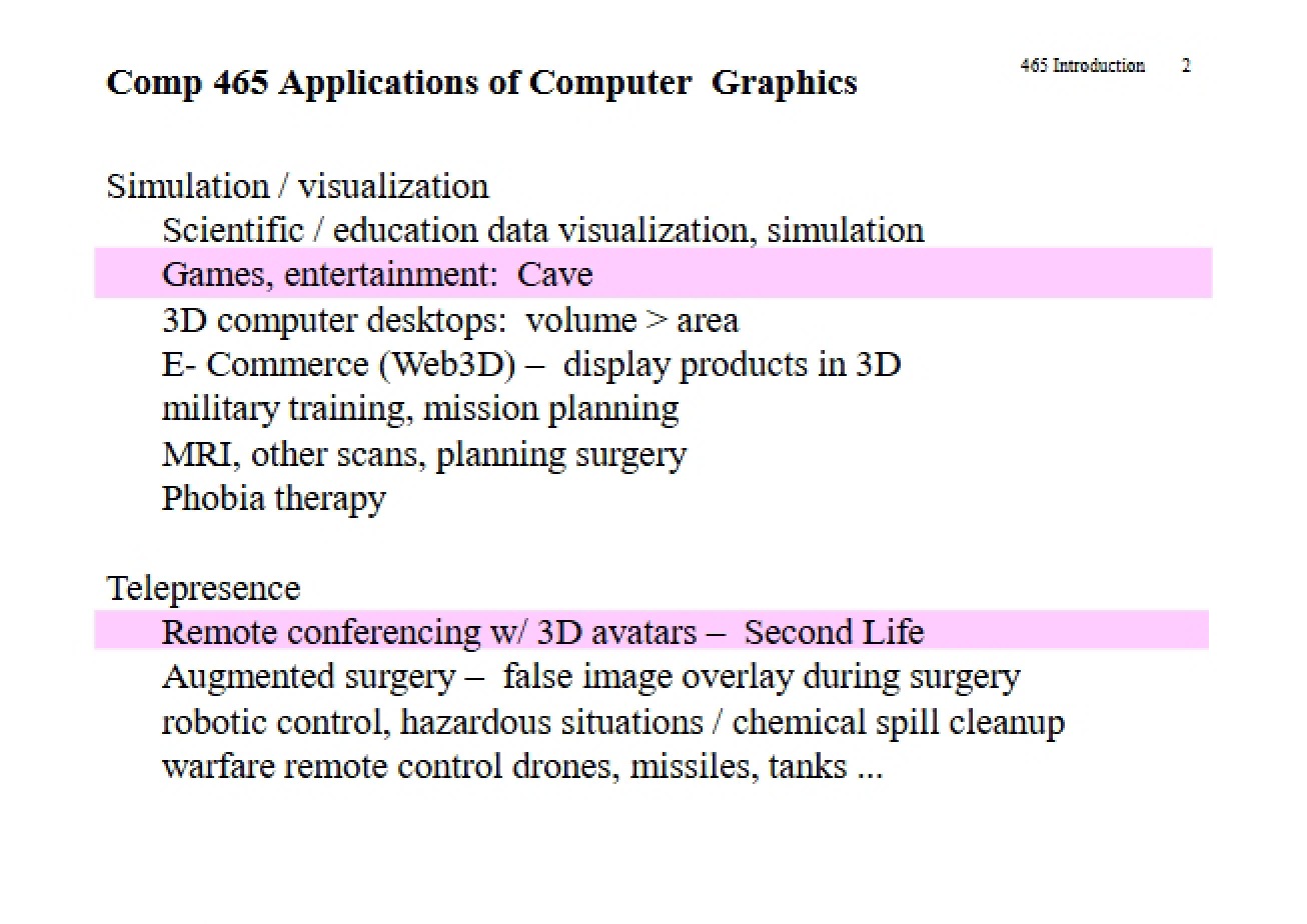 Computer Graphics Applications