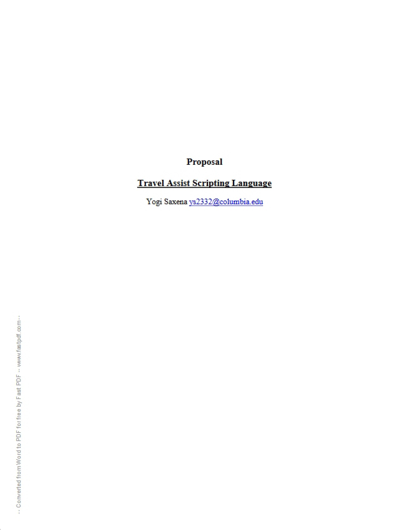 Travel Assist Scripting Language