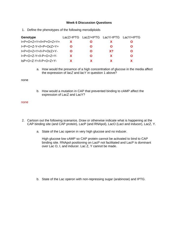 Week 6 Discussion Questions - MCDB 101