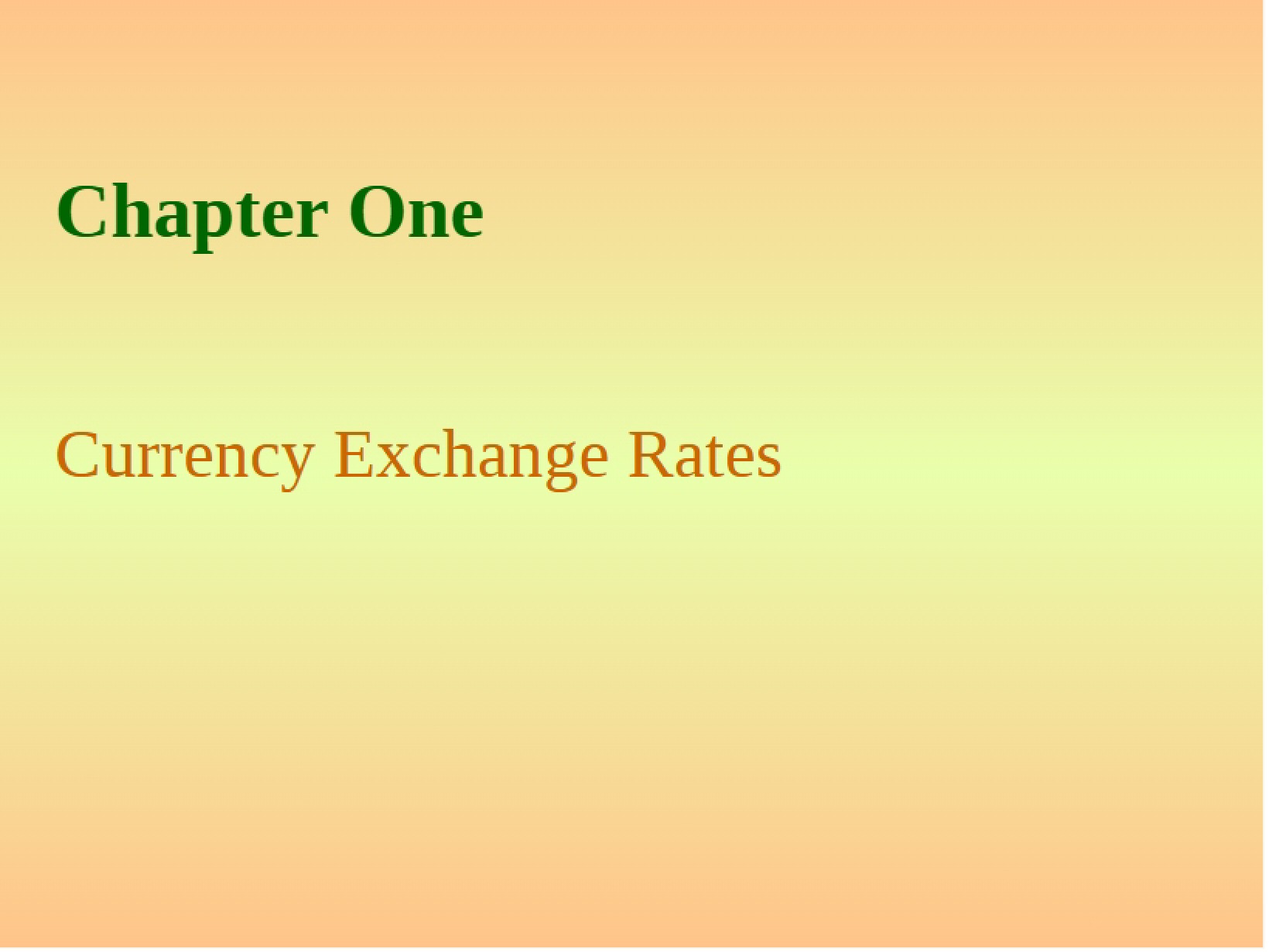 Chapter 01 International Finance