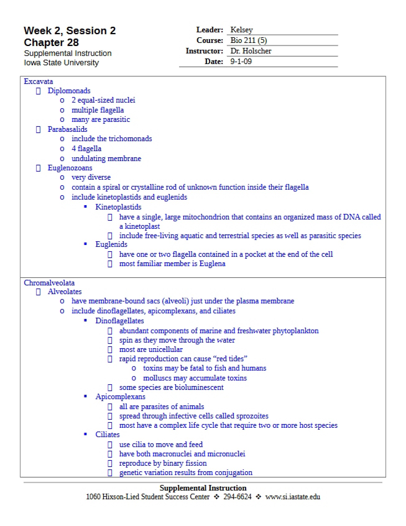 Week 2.2 Biology Worksheet with Answers