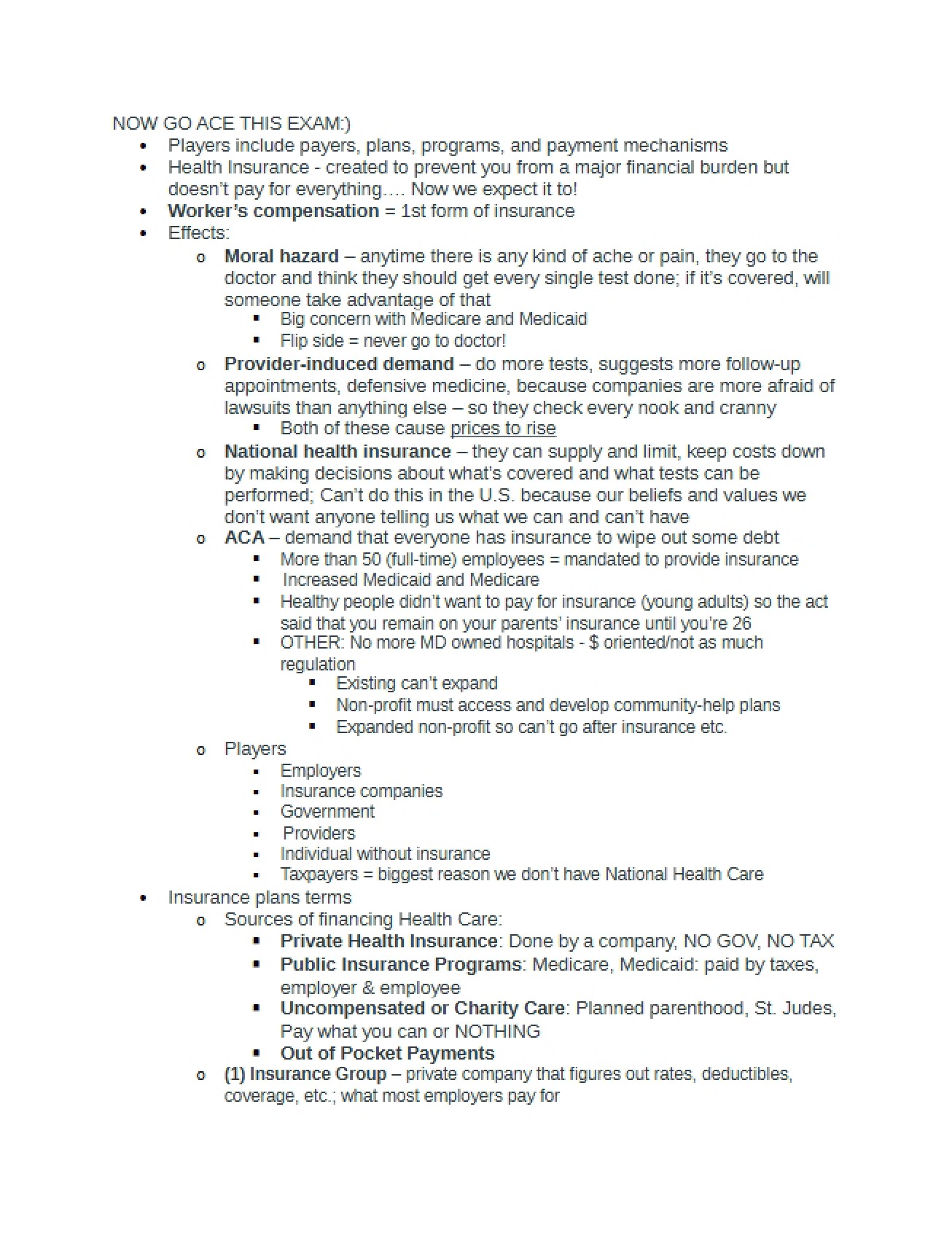 Public Health Study Guide