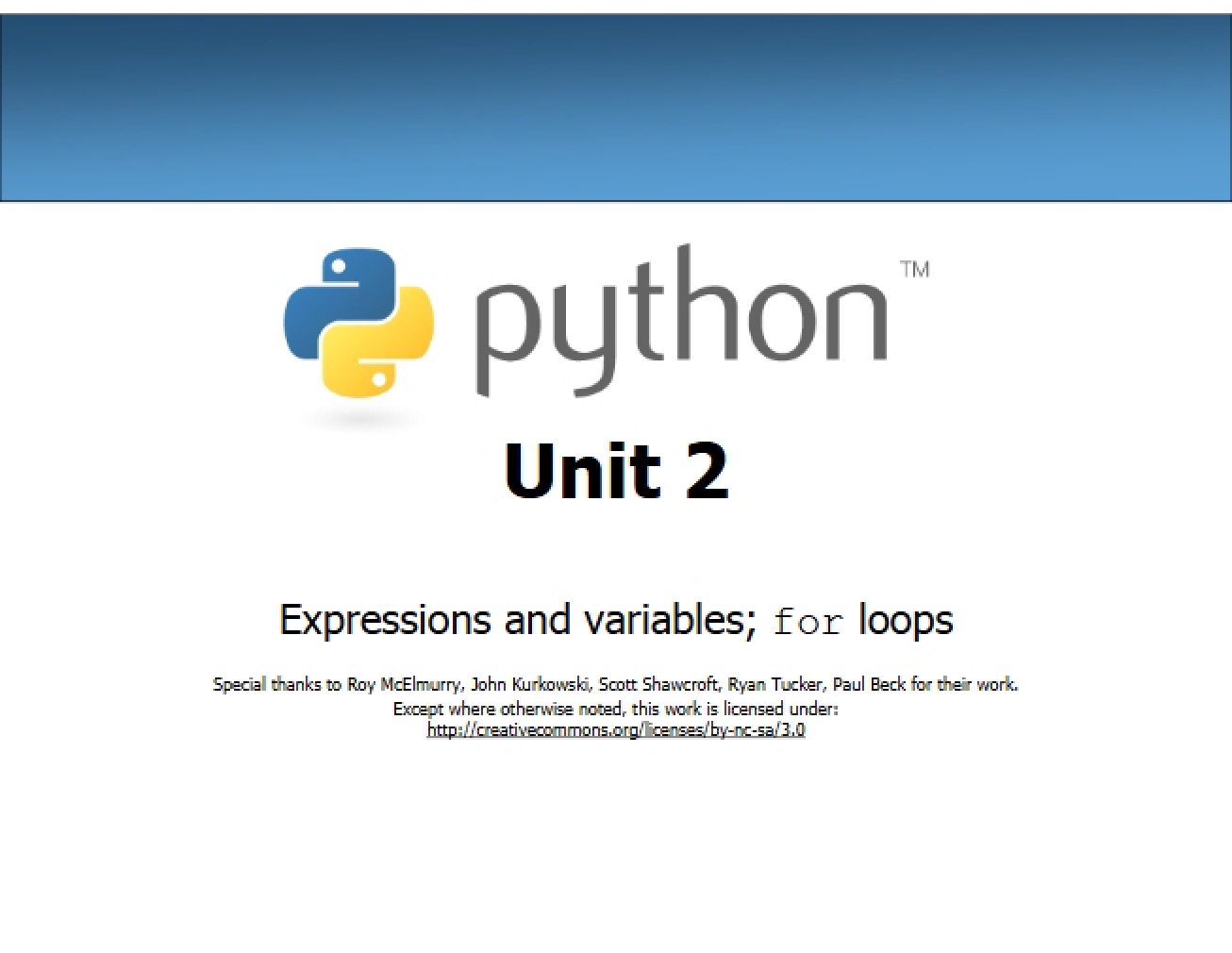 For Loops Expression Variables