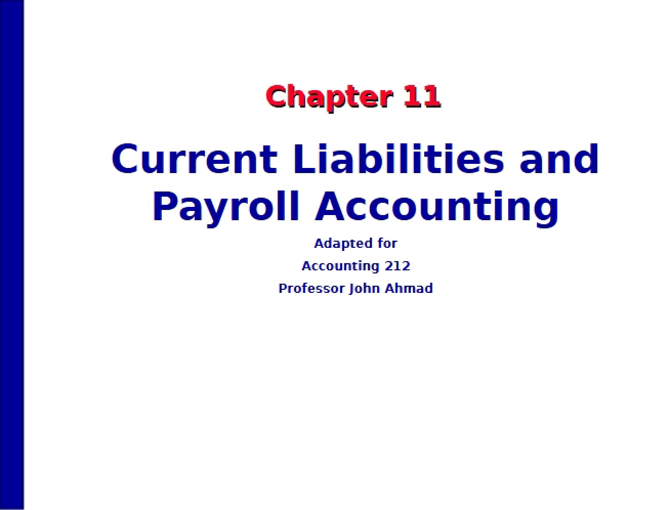 Payroll and Current Liabilities