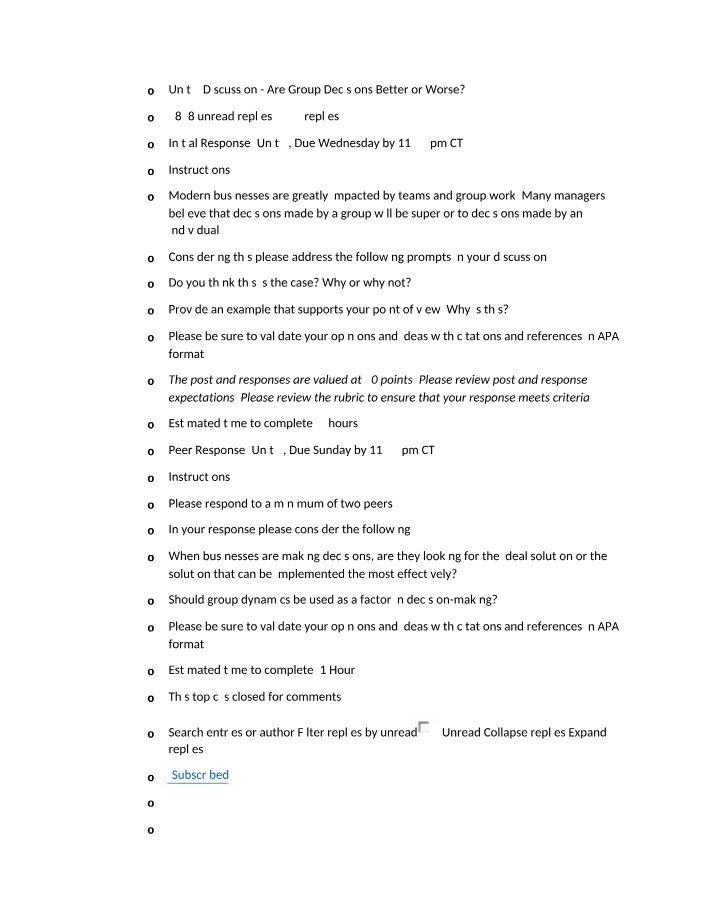 Are Group Decisions Better or Worse - Unit 7 Discussion