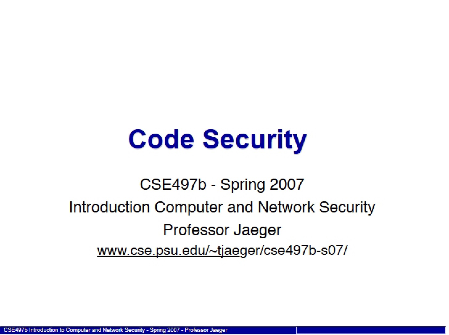 Security in Coding