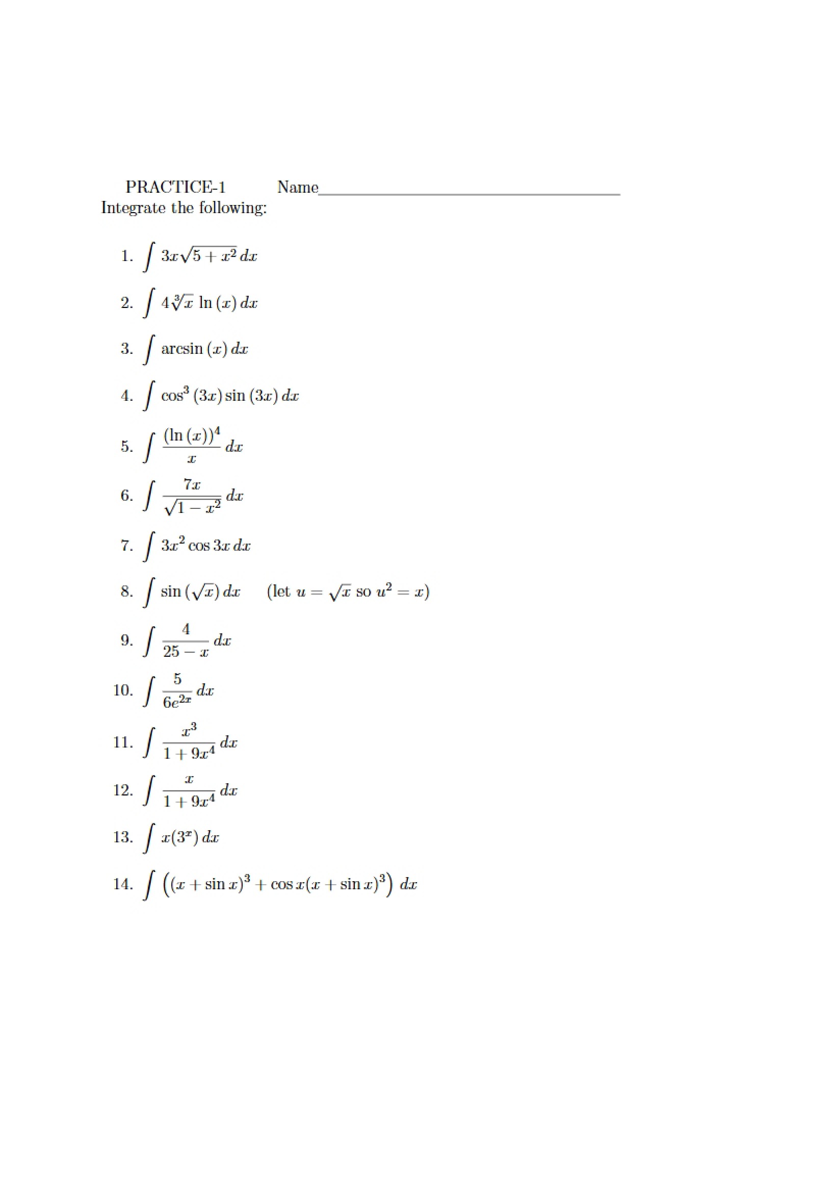 Quiz for Practice