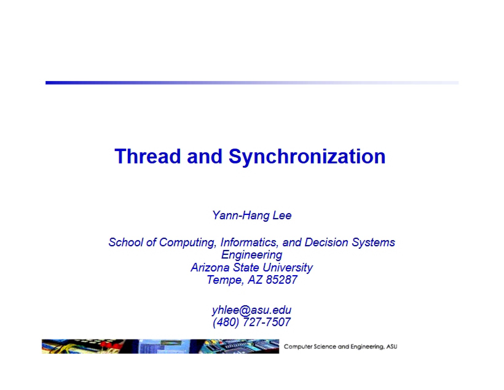 Synchronization and Threads