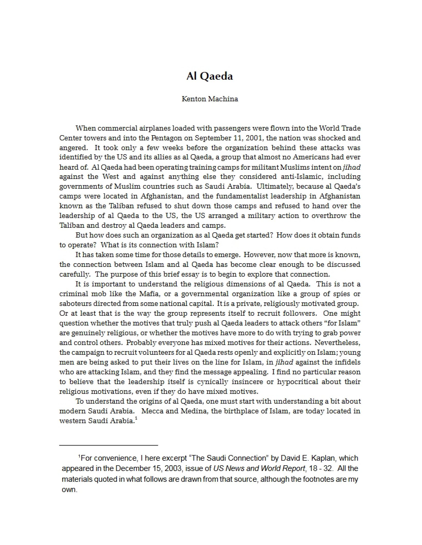 Al Qaeda Overview
