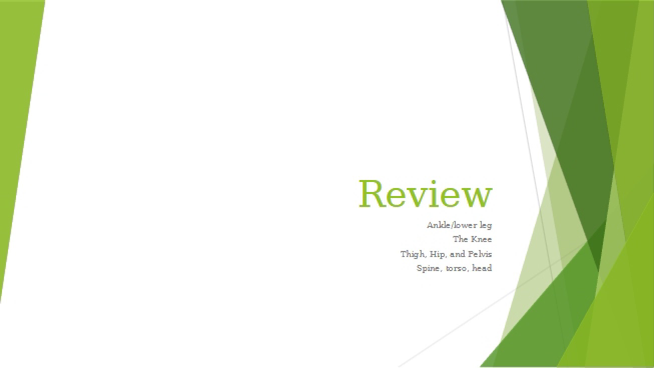 Exam 3F Review for KIN 215