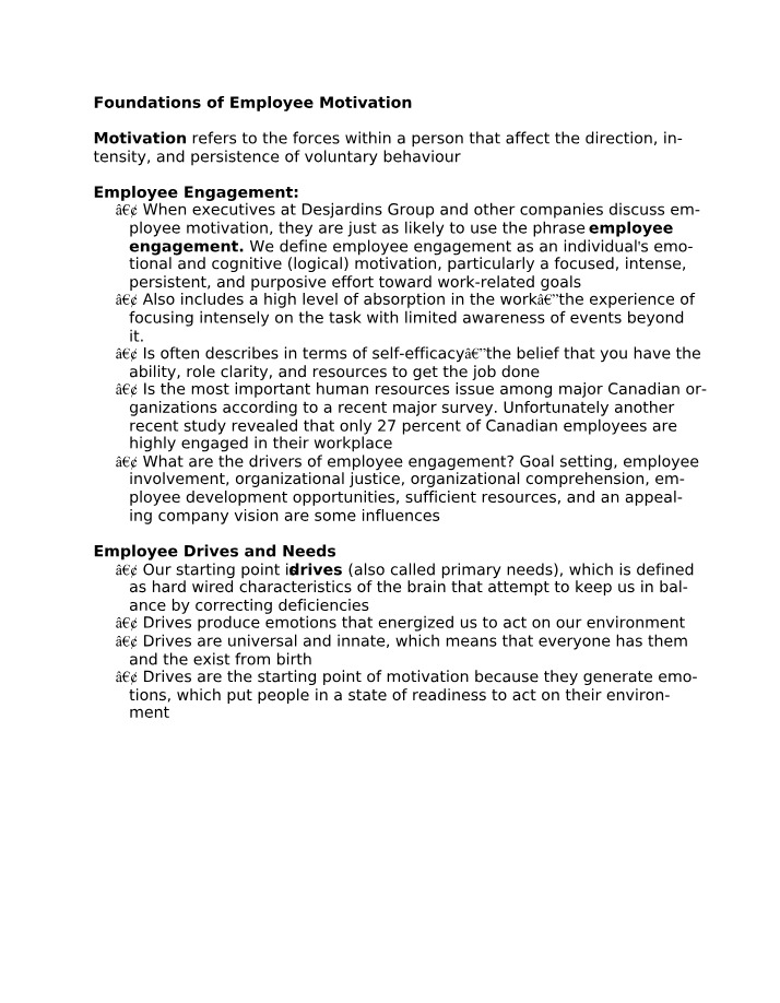 Employee Motivation - Needs, Engagement, and Factors