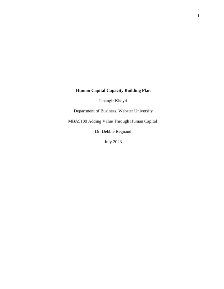 Week 9 Final Paper - MBA5100