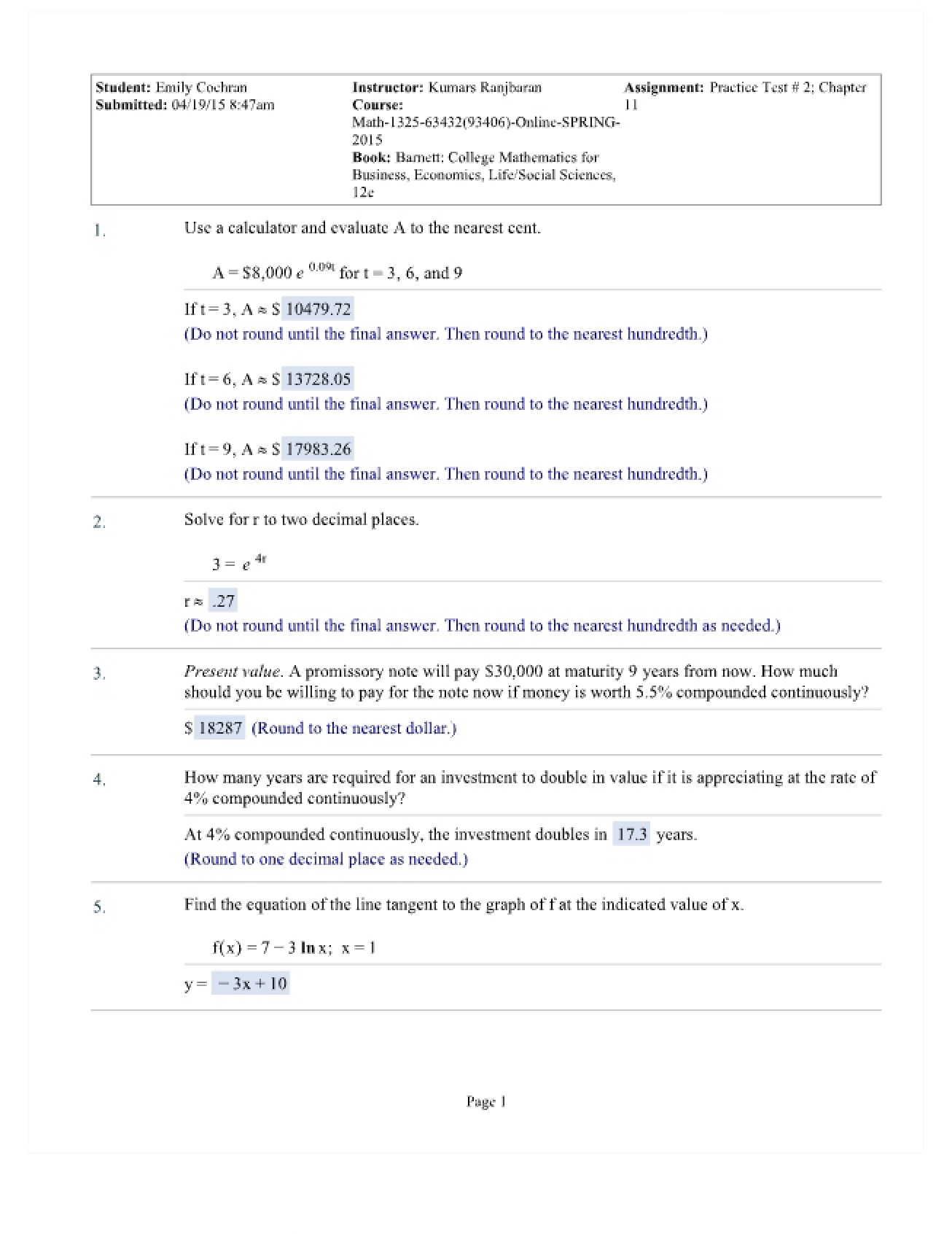 Second Practice Test