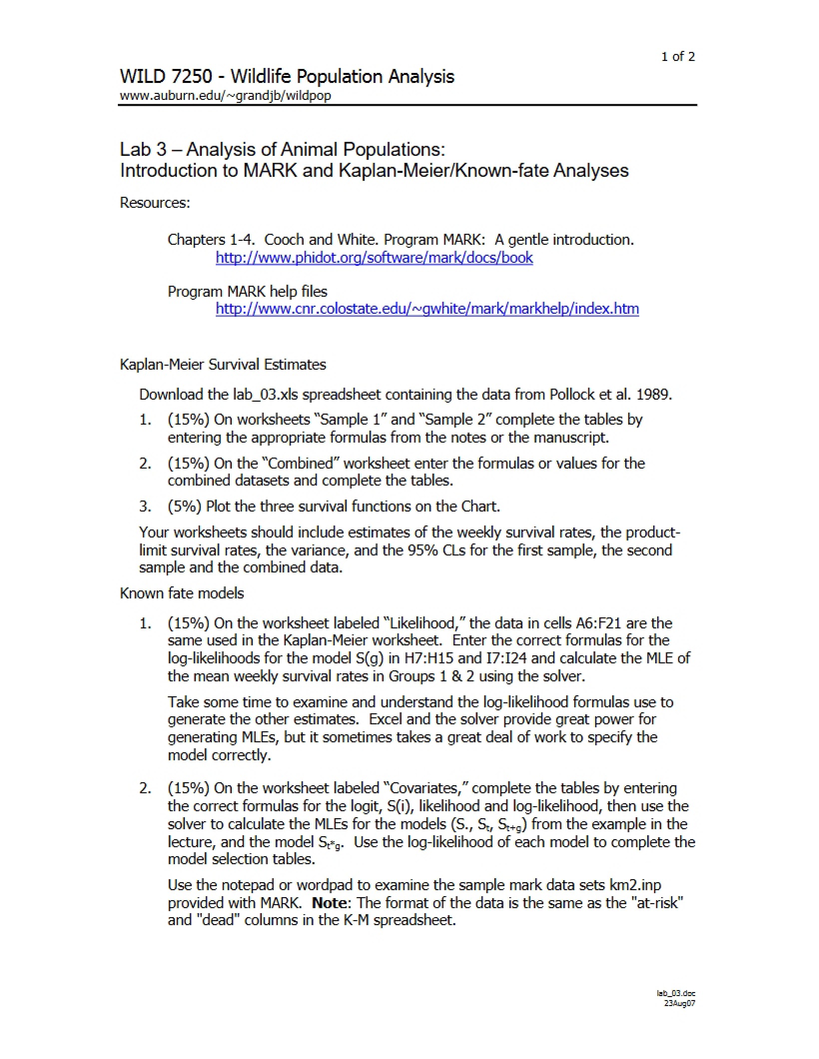 Animal Population Analysis (Lab 3)