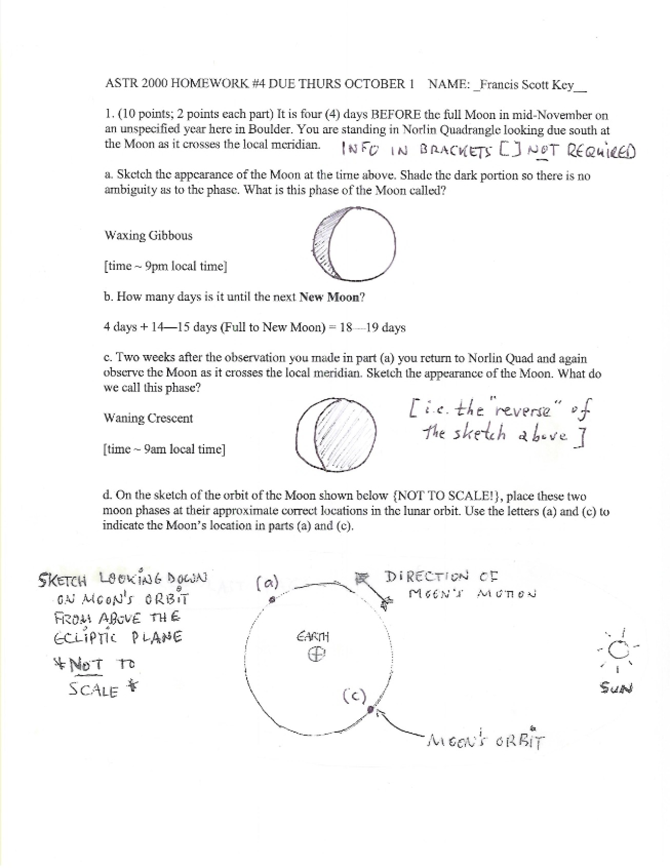 Fourth Homework with Key