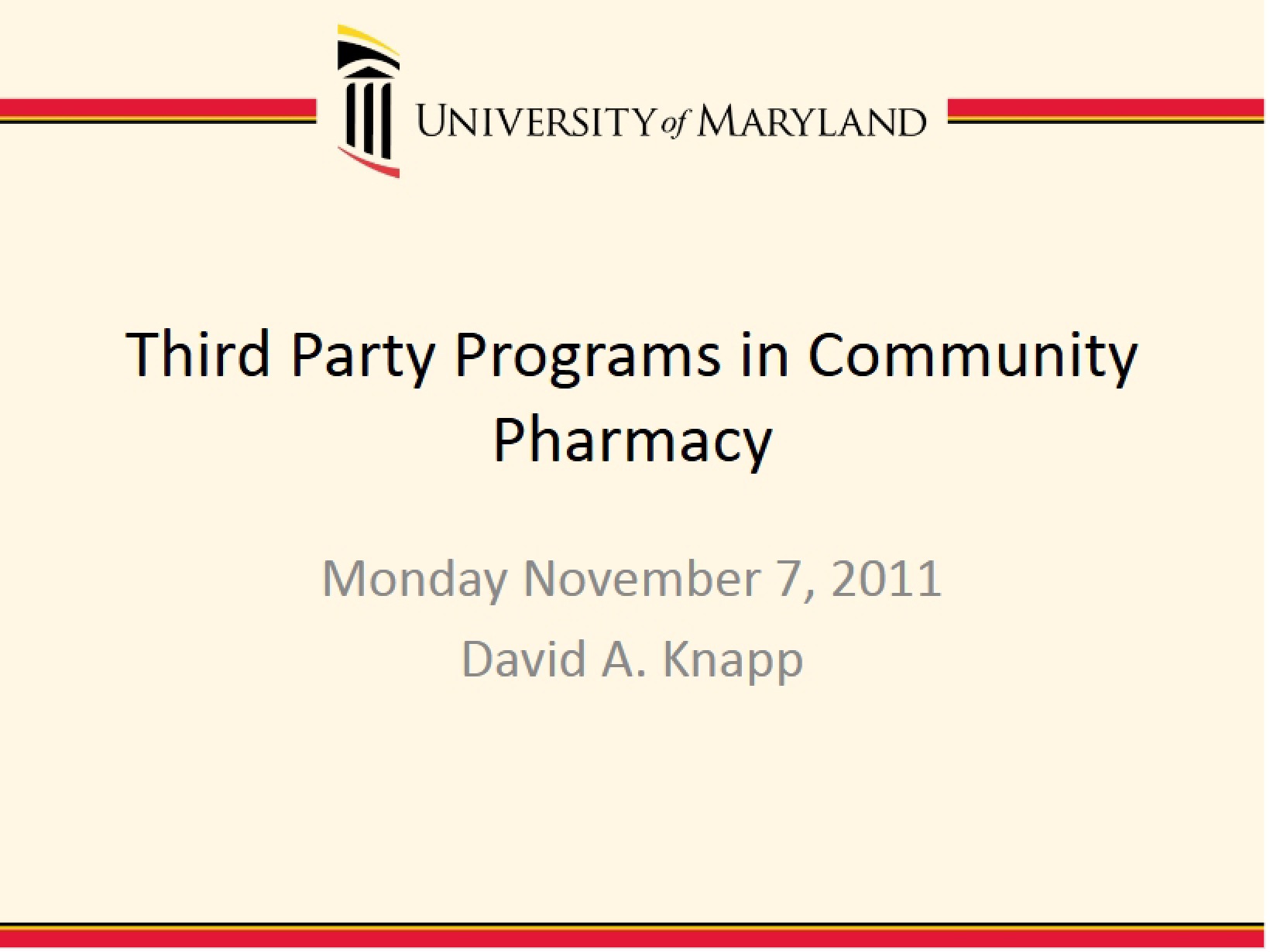 Programs for Third Parties
