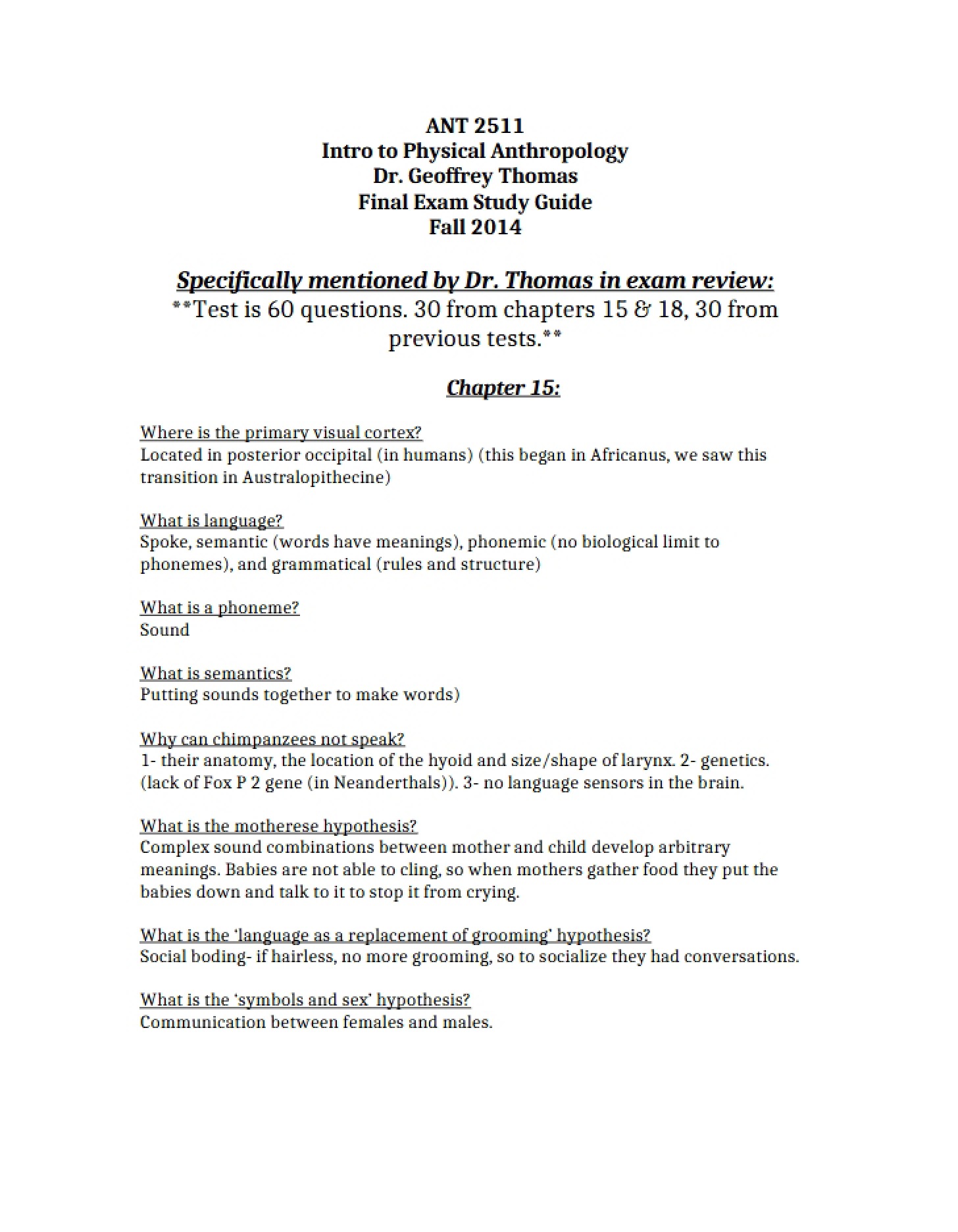 Biological Anthropology Introduction