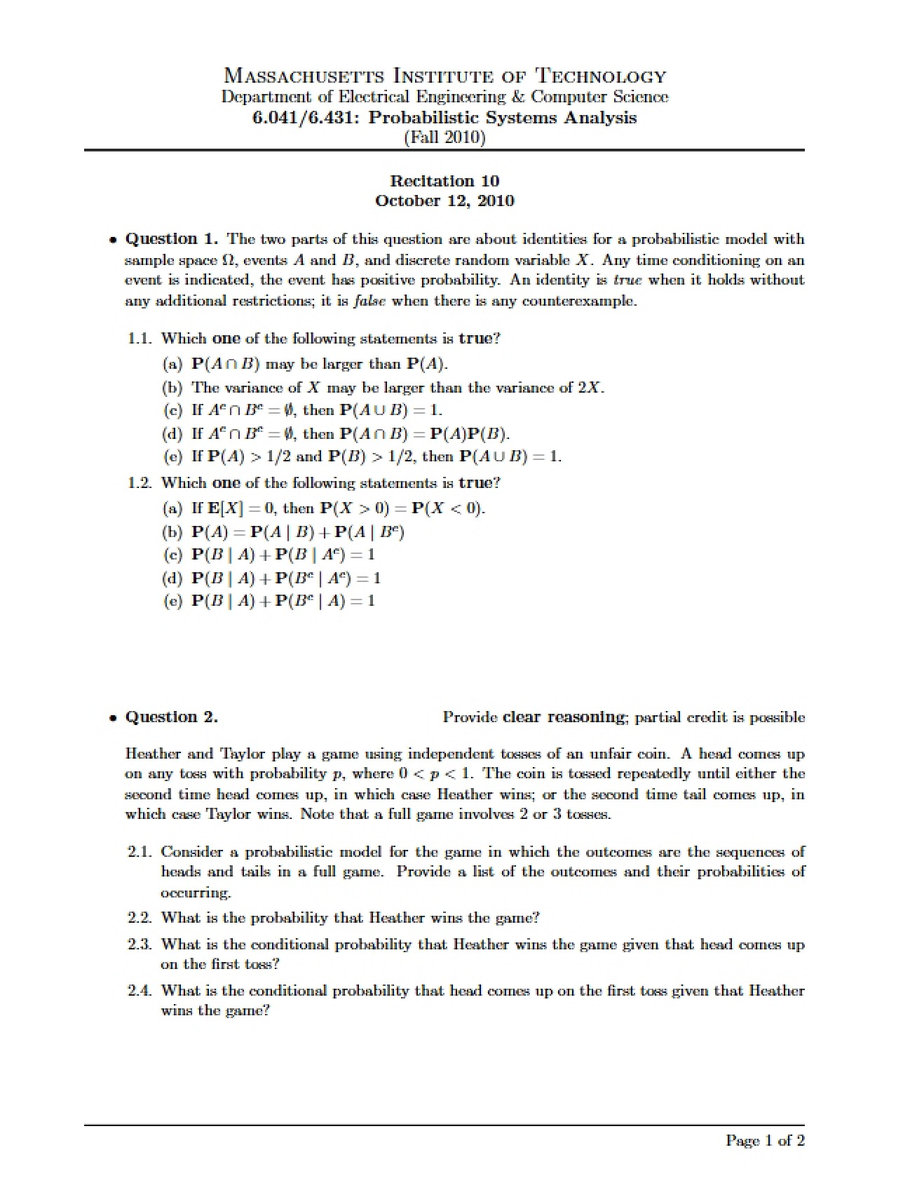 Lecture Study Notes