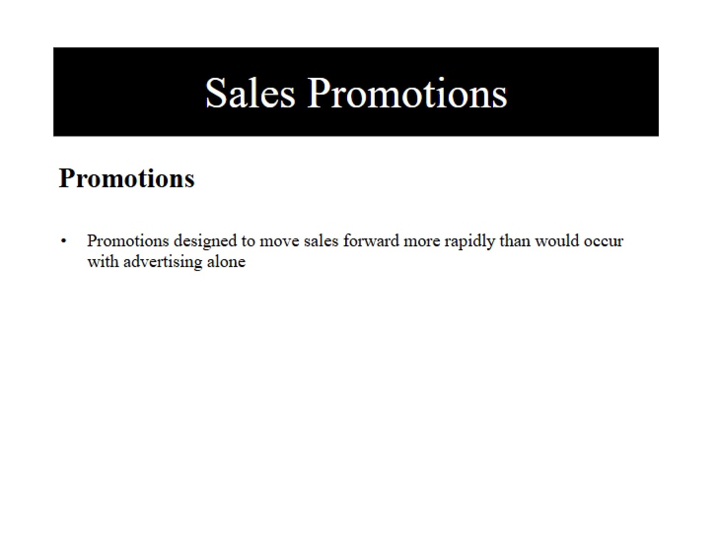Promotions for Sales