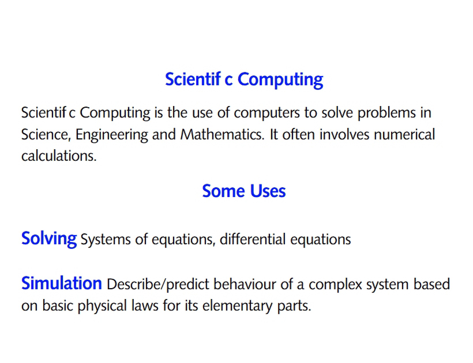 Computing for Science