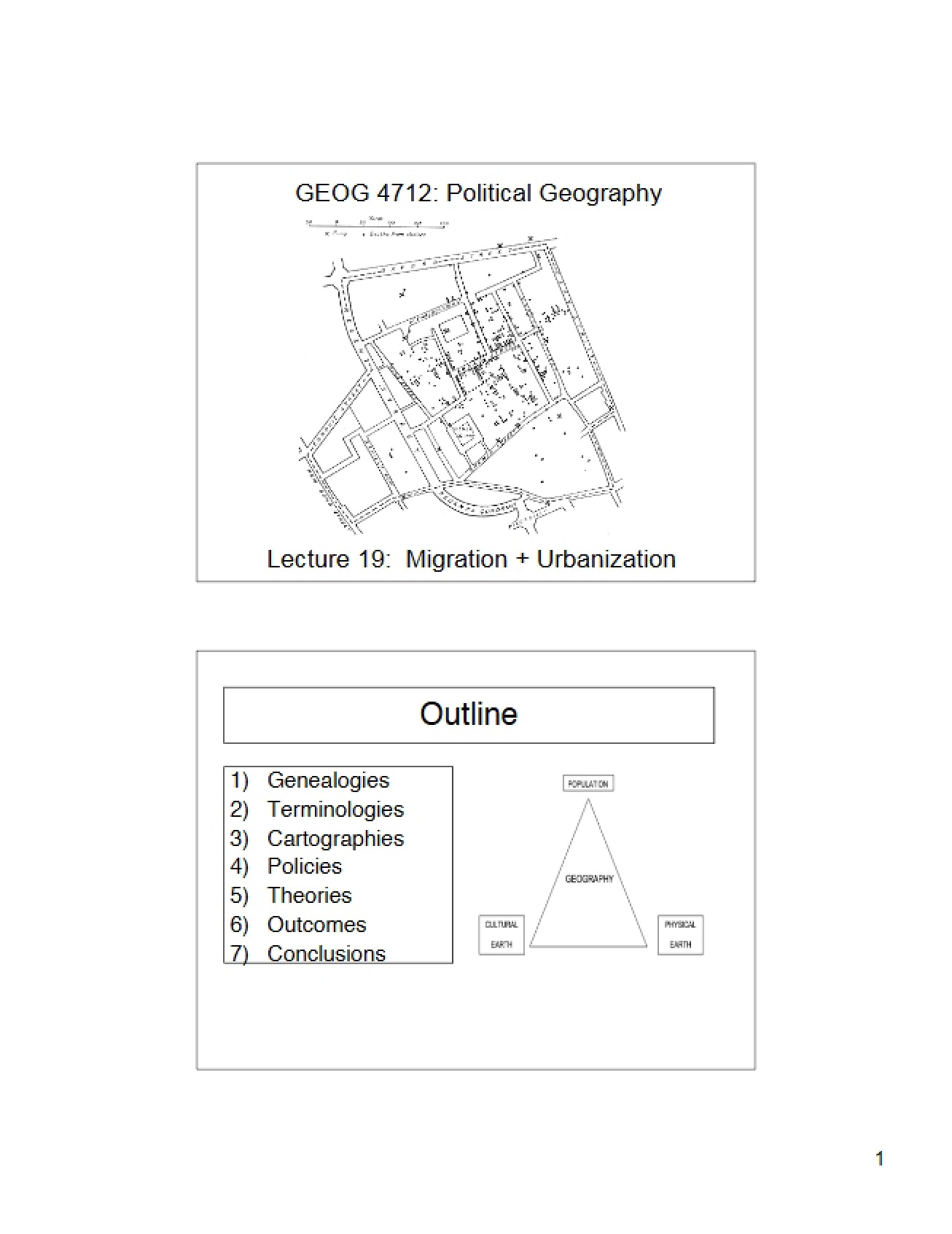 Presentation Notes on Political Geography