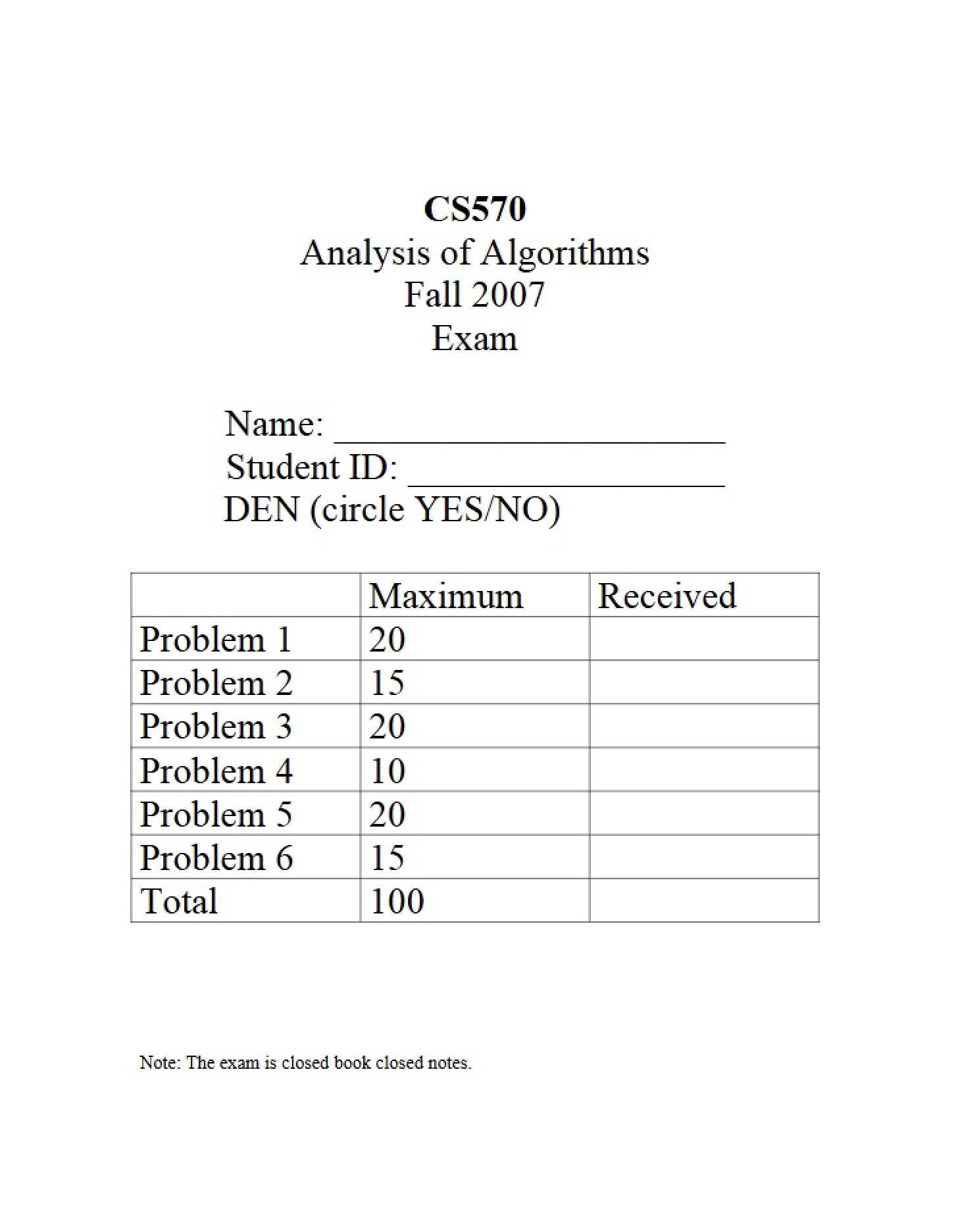General Examination