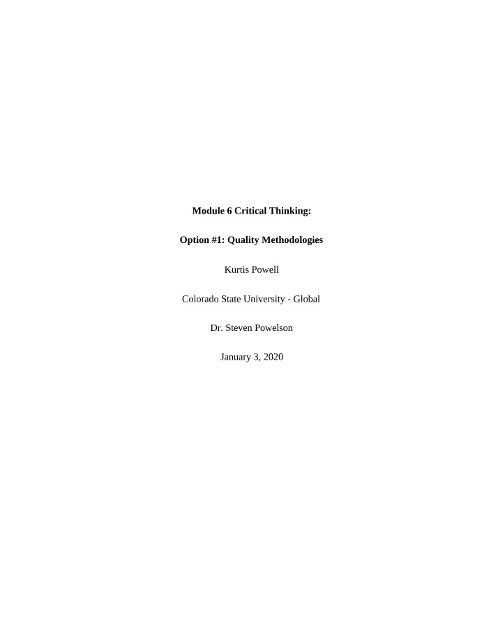Module 6 - Critical Thinking