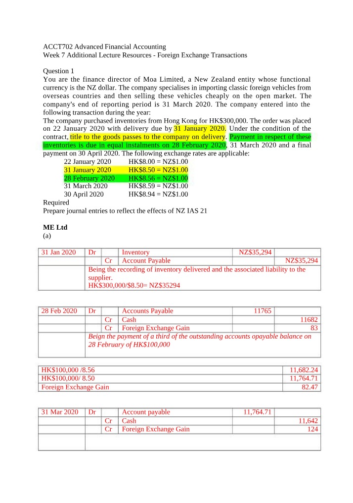 Journal Entries for Foreign Exchange Transactions