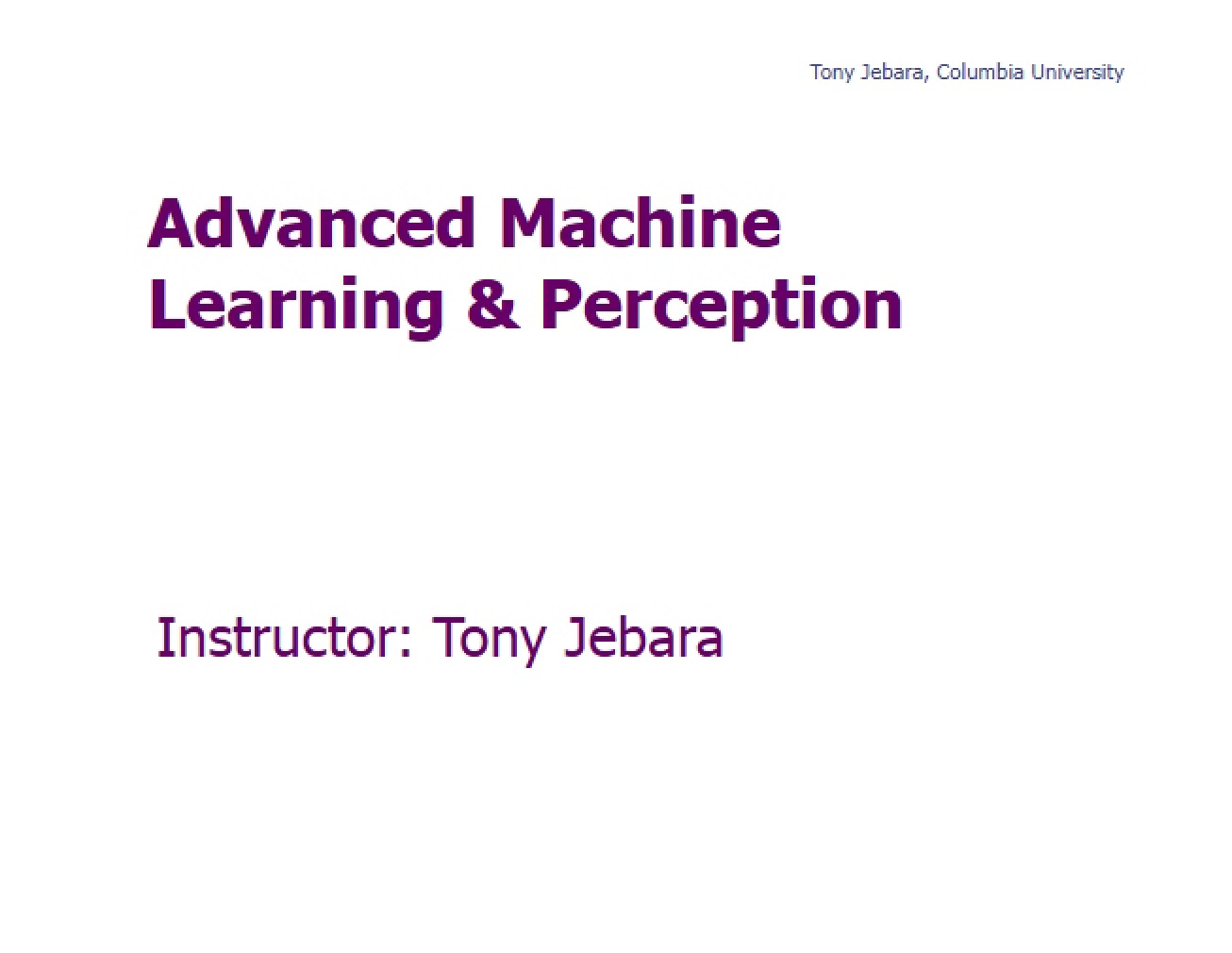 Advanced Machine Learning Notes