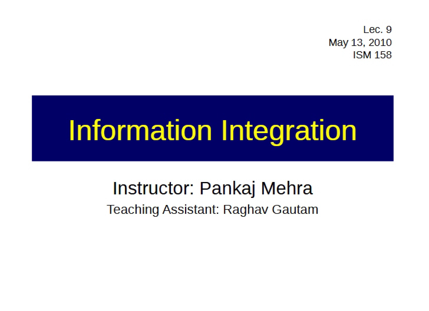 Integration of Information