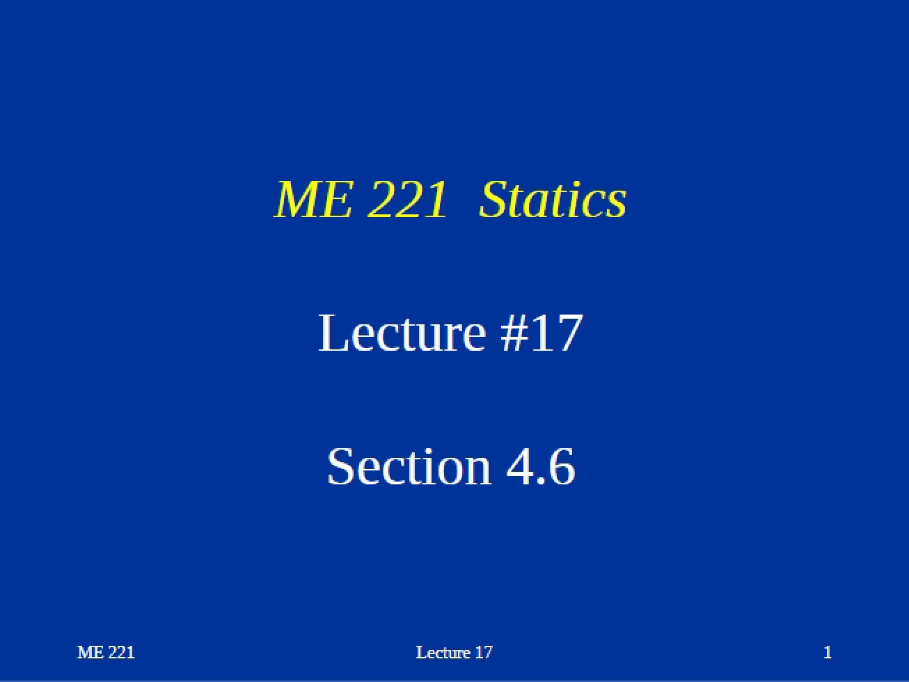 Mechanical Design Lecture 17