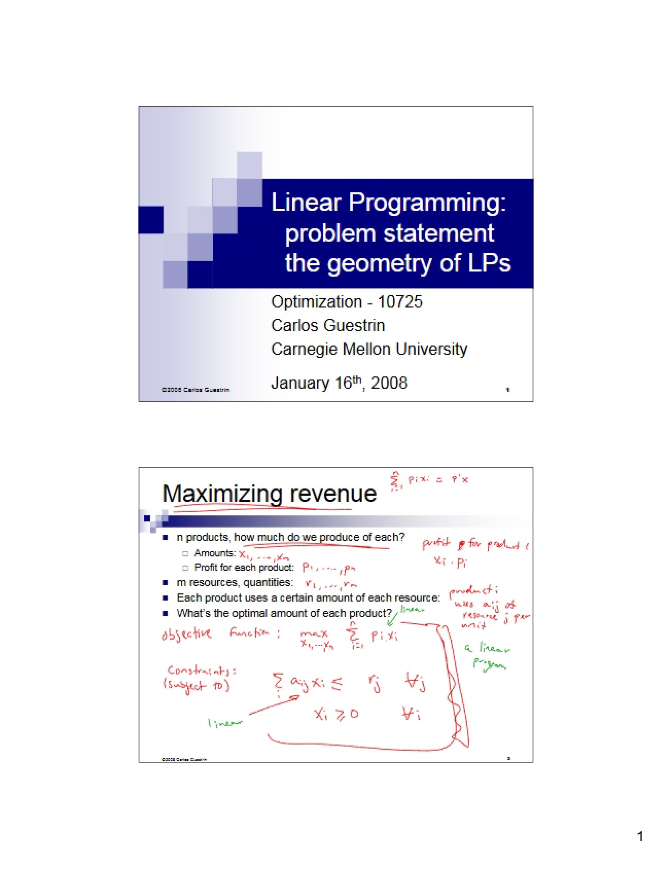 Geometry of LPs and Problem Statement