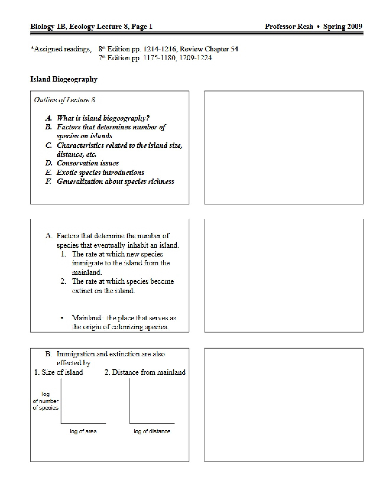 Biology Lecture Outline