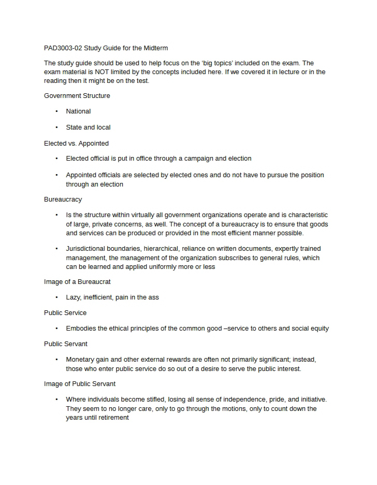 Midterm Study Guide