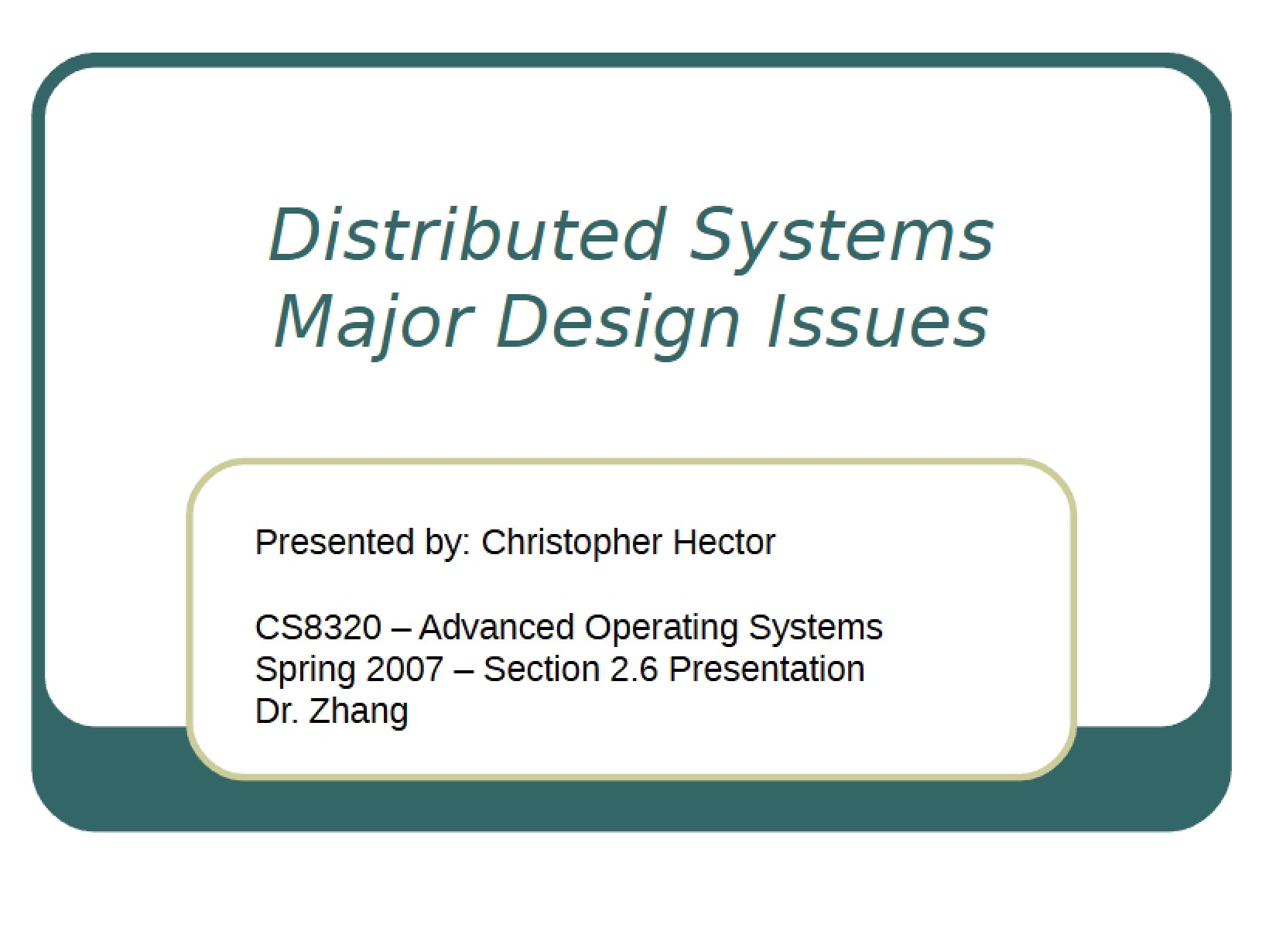 Advanced OS Chapter 2.6