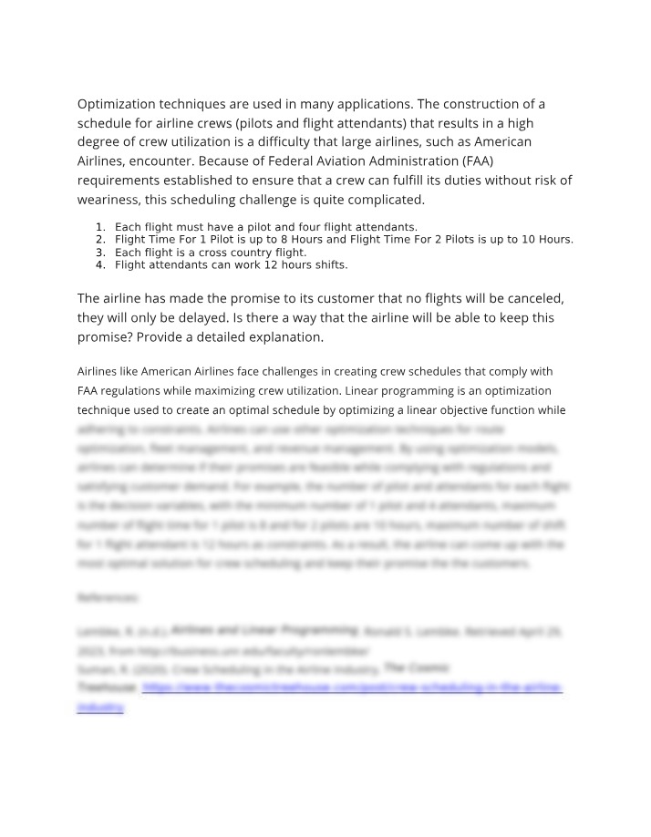 Optimizing Airline Crew Schedules for Utilization