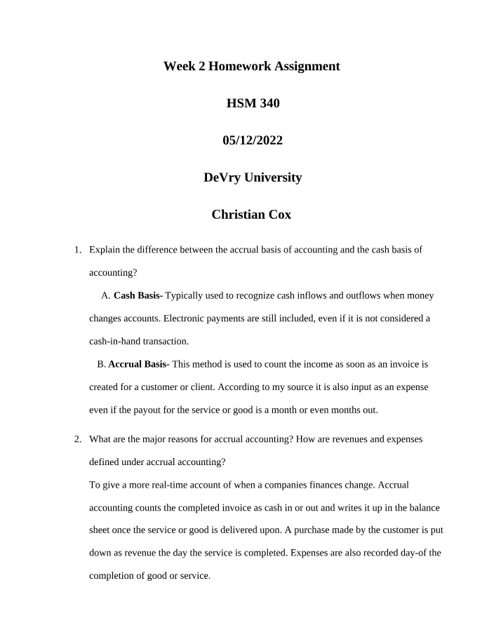 Homework Assignment for Week 2