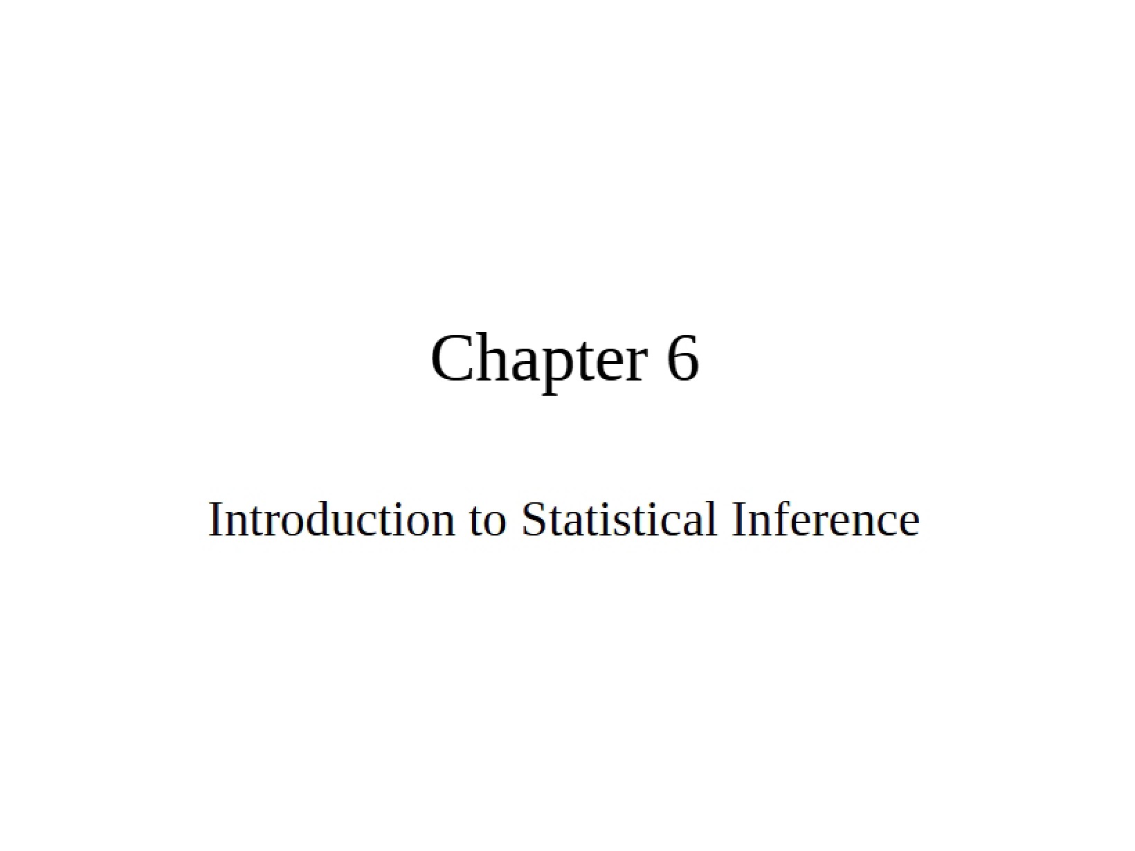 Inference in Statistics