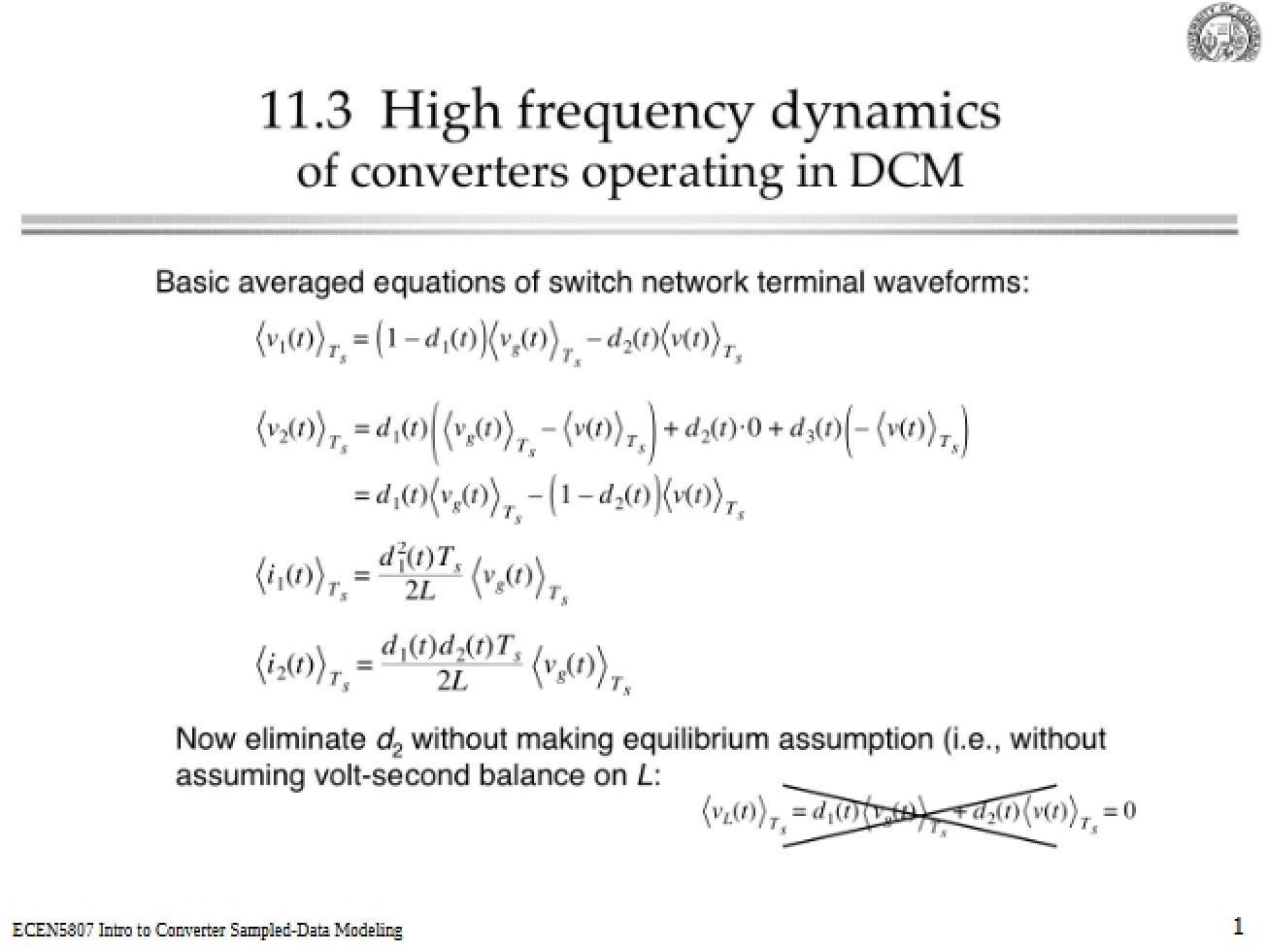 High Frequency Dynamics of Converters Operating in DCM - 32 Pages