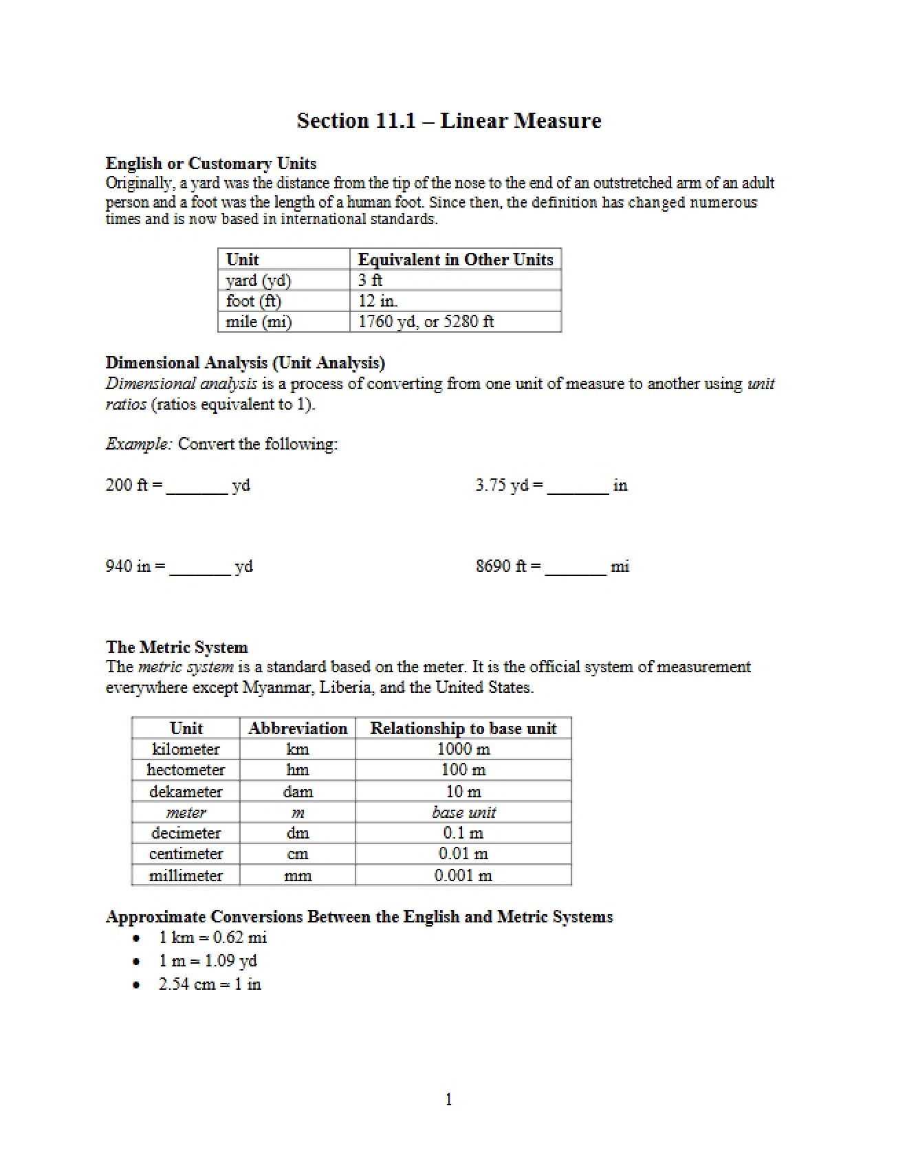 Chapter Eleven Student Materials