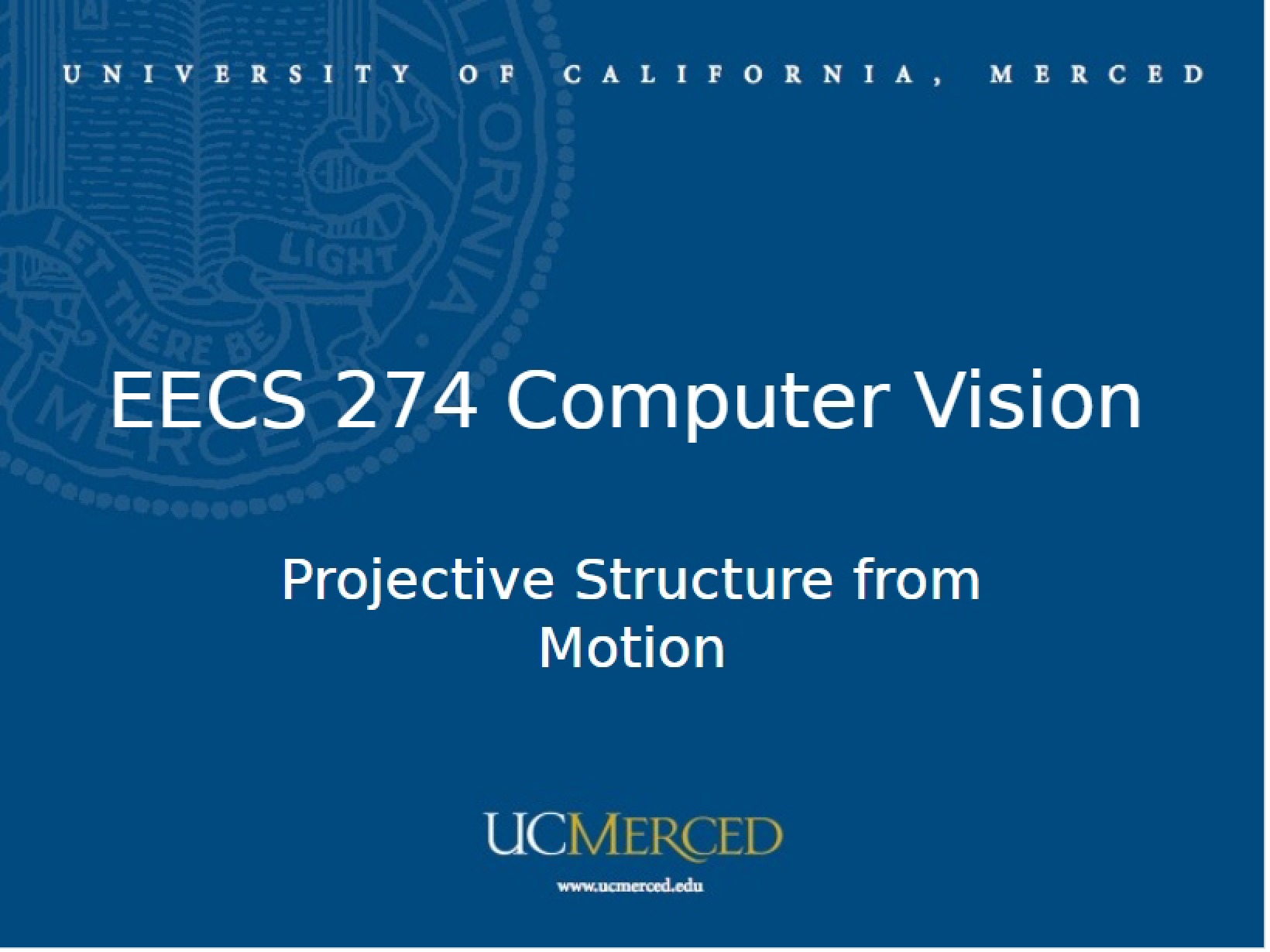 Structure from Motion Projective